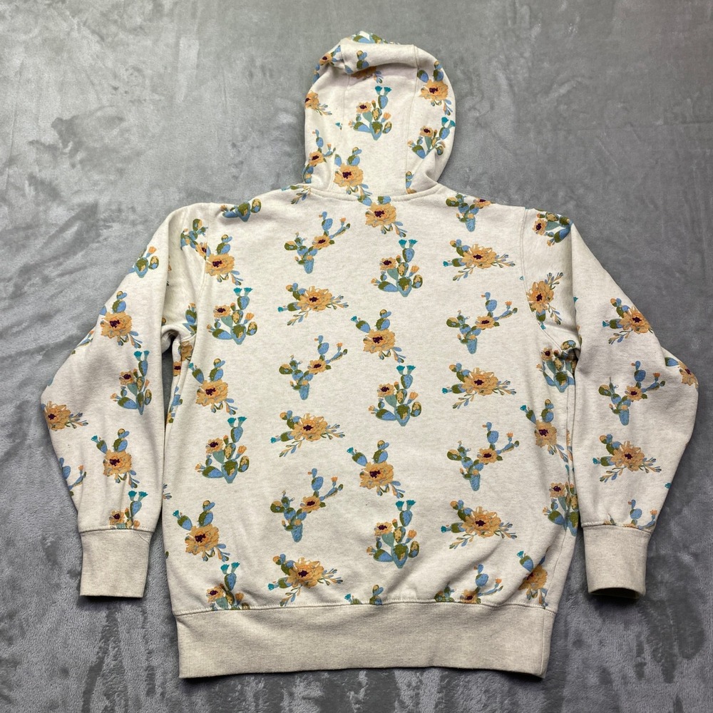 Ariat REAL Womens Cactus Floral Print Hoodie Sweatshirt Cream Small Grunge - Picture 7 of 9